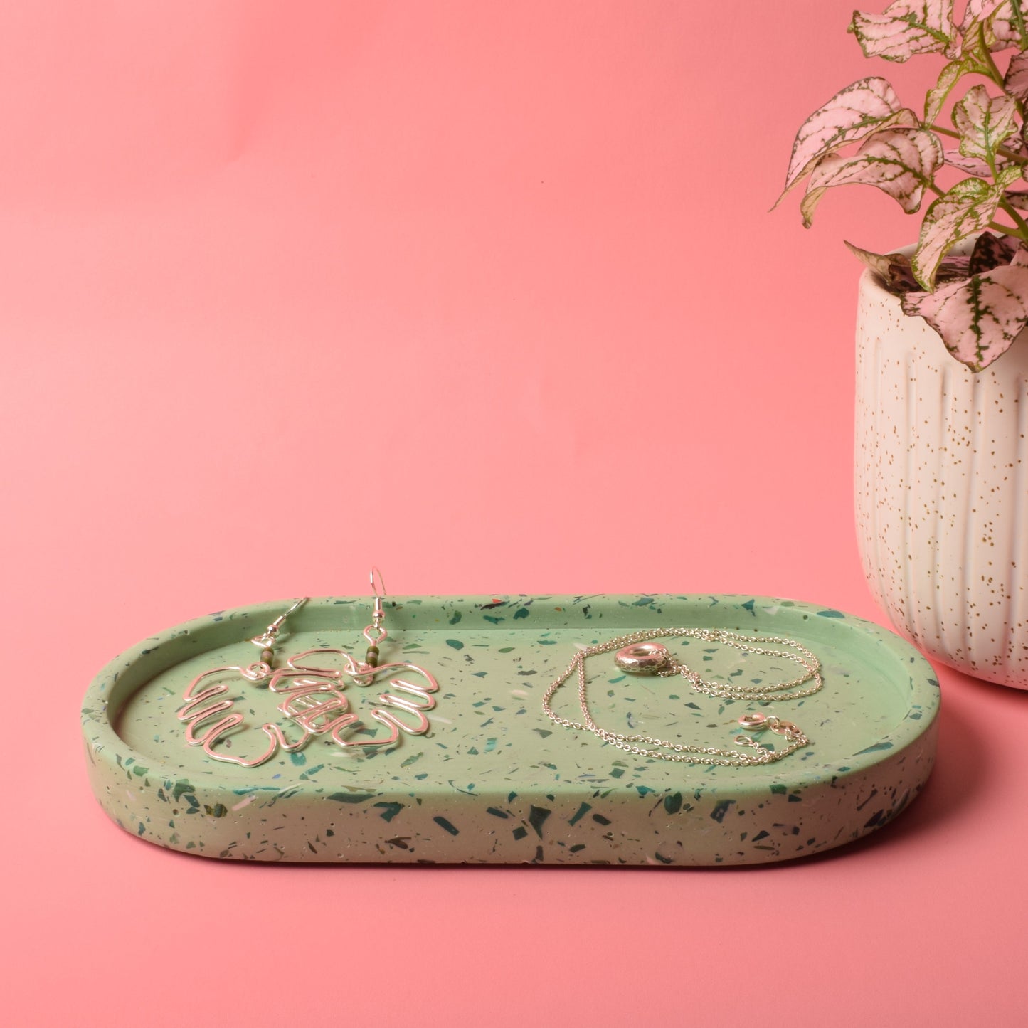 Sage Green Terrazzo Trinket Tray