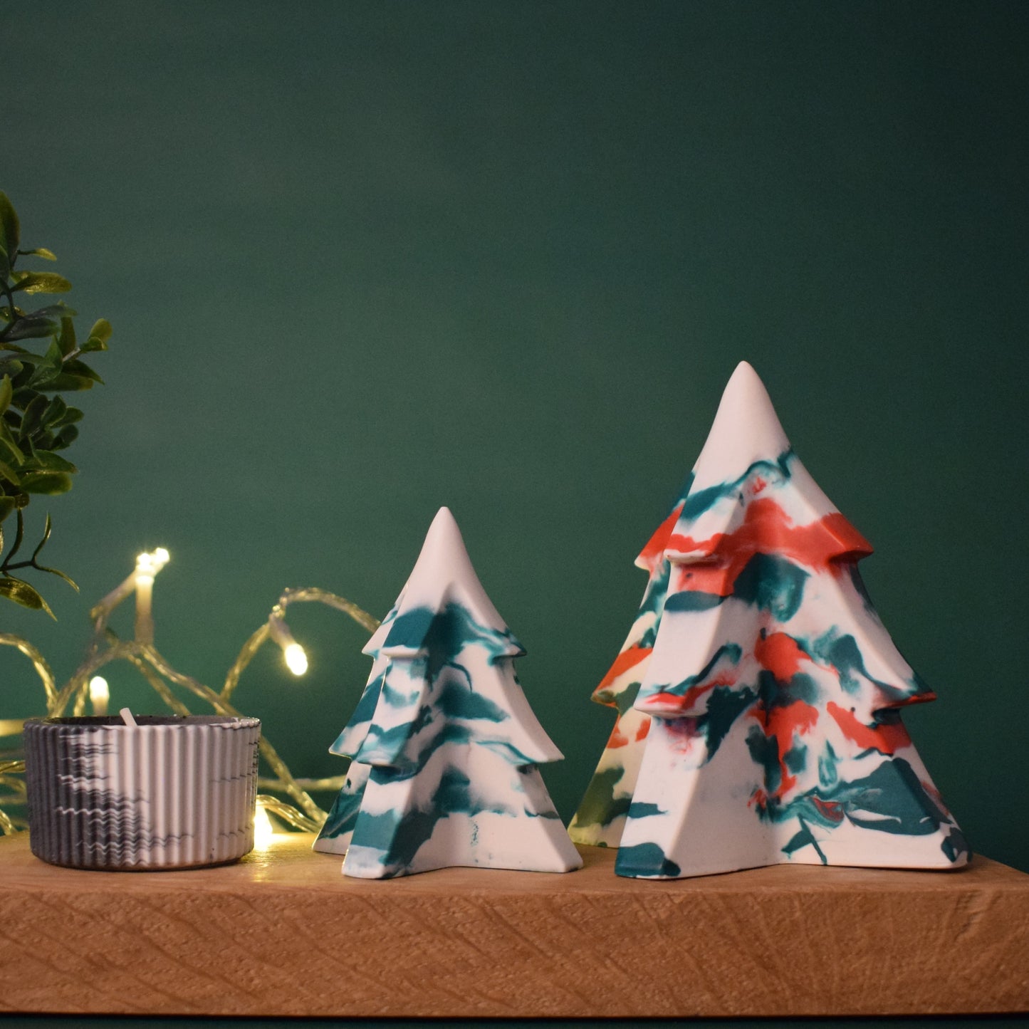 Large Red, White & Green Christmas Tree
