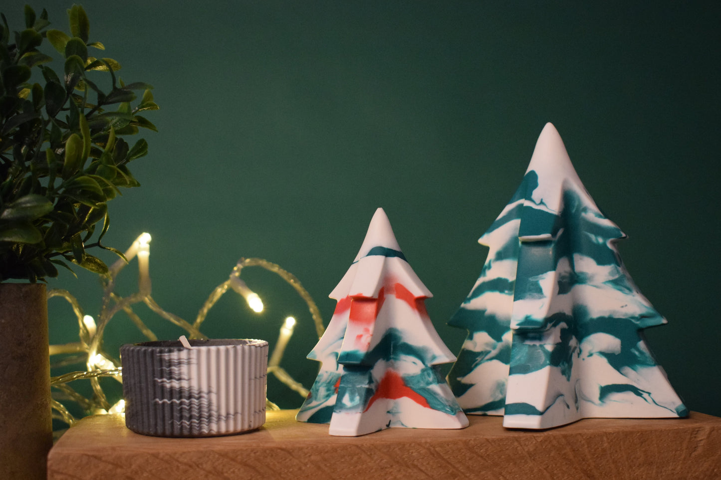 Large White & Green Christmas Tree