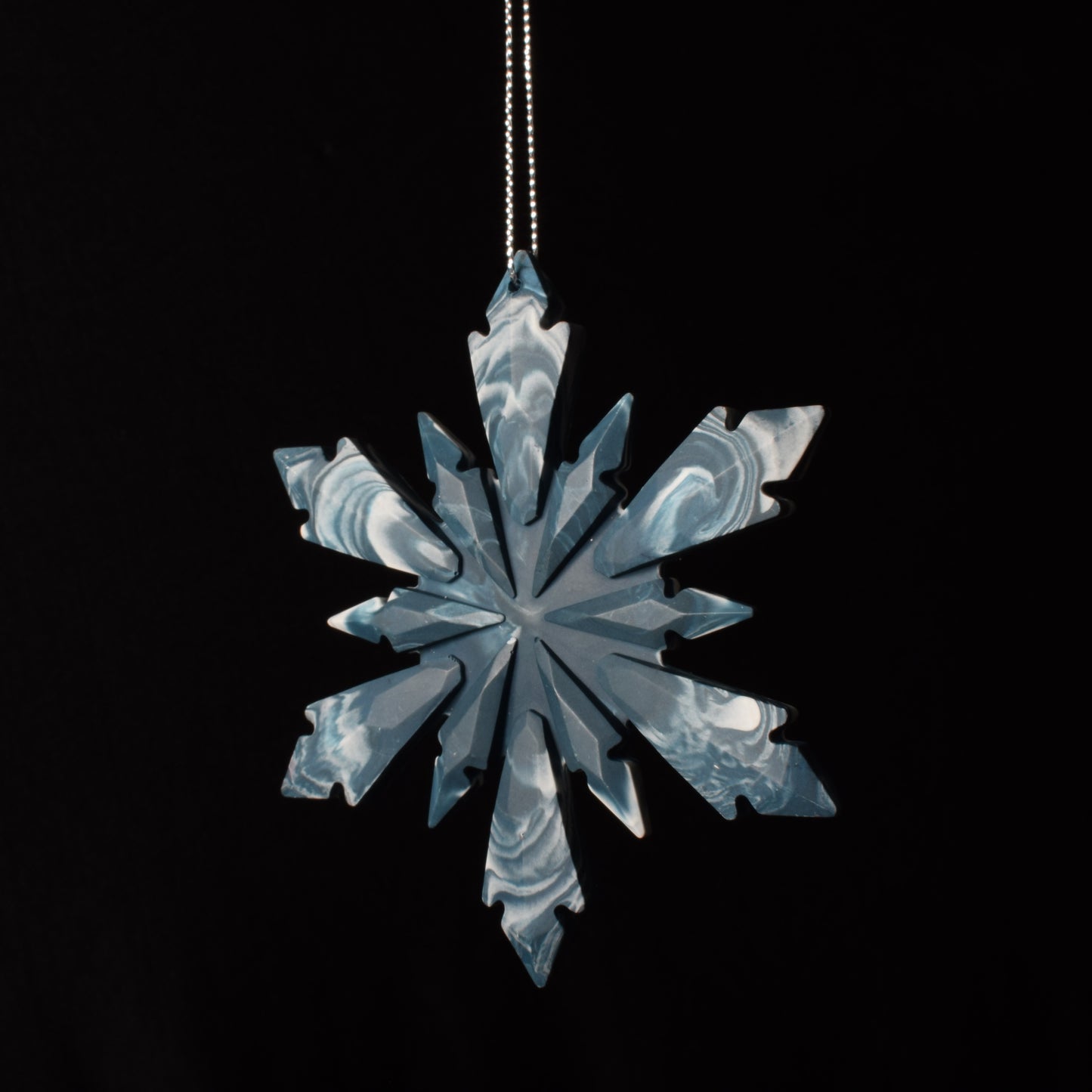 Blue Snowflake Christmas Tree Ornament