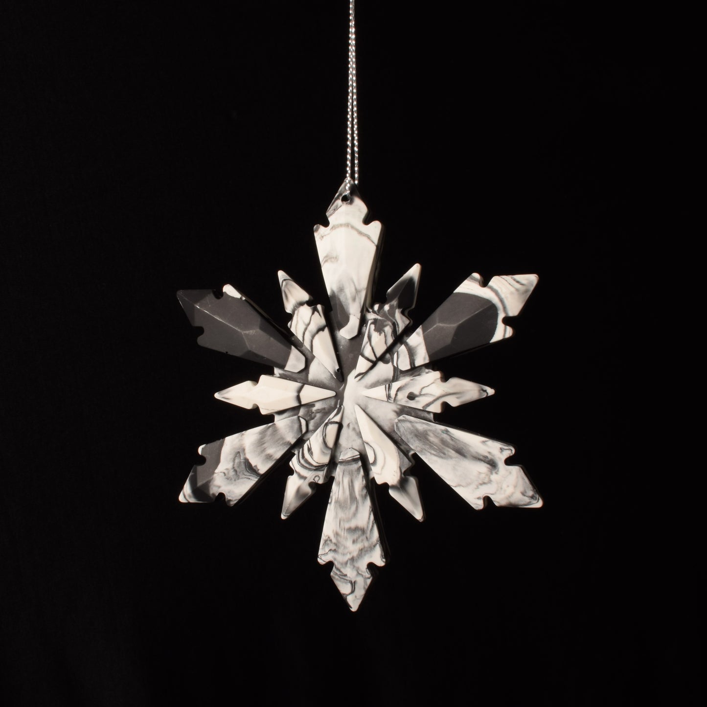 Black & White Snowflake Christmas Tree Ornament