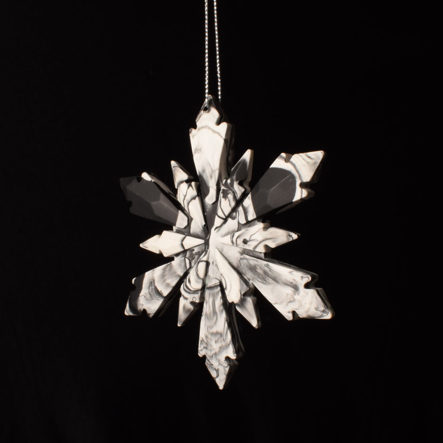 Black & White Snowflake Christmas Tree Ornament