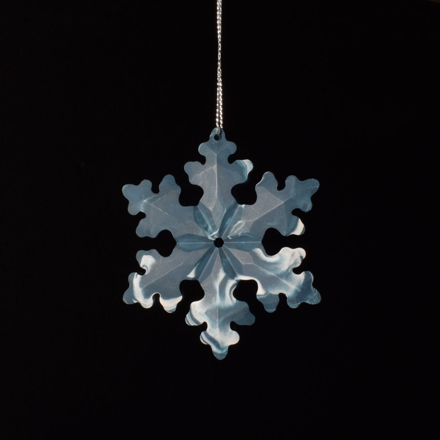 Blue Snowflake Christmas Tree Ornament