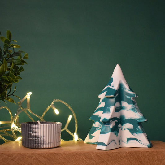 Large White & Green Christmas Tree