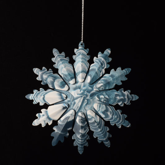 Blue Snowflake Christmas Tree Ornament