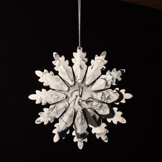 Black & White Snowflake Christmas Tree Ornament