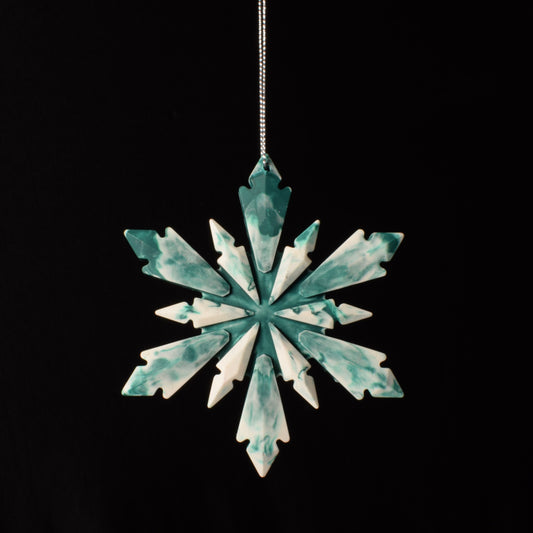 Pine Green Snowflake Christmas Tree Ornament