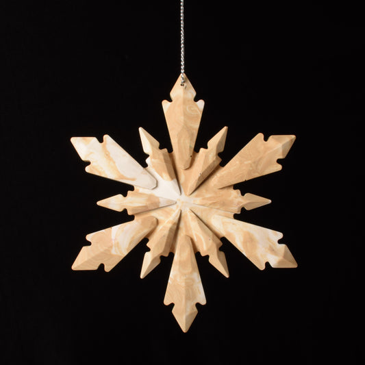 Caramel Snowflake Christmas Tree Ornament