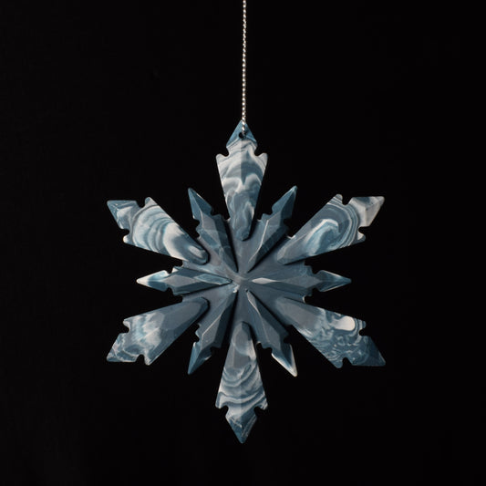Blue Snowflake Christmas Tree Ornament