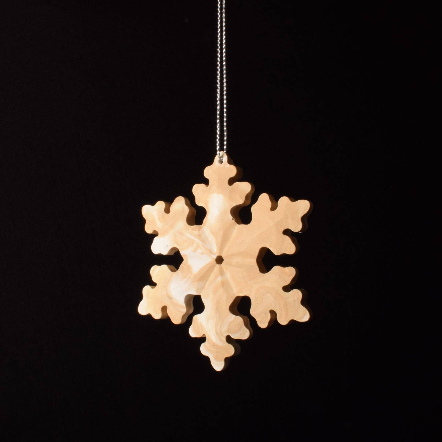 Caramel Snowflake Christmas Tree Ornament